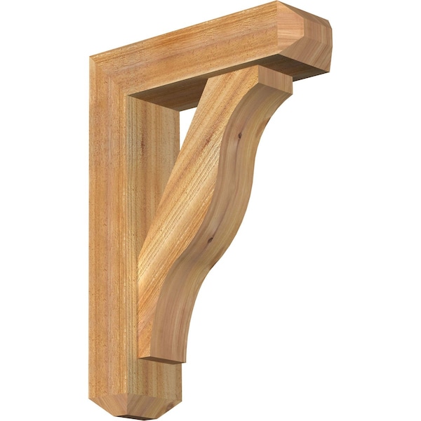 Ekena Millwork Funston Craftsman Rough Sawn Bracket w/ Offset Brace, Western Red Cedar, 6"W x 20"D x 28"H BKT0604X20X28FST04RWR - main